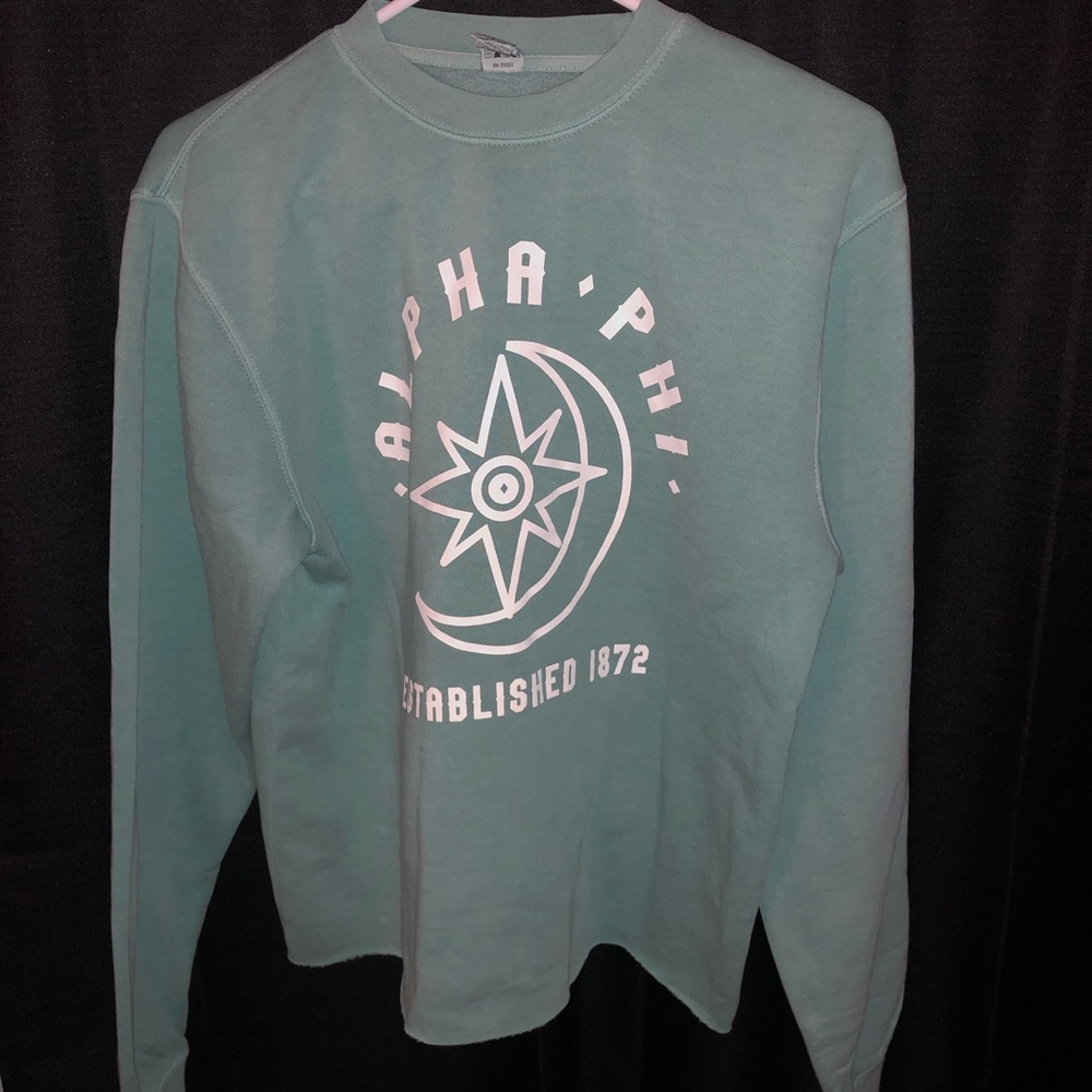 Blue alpha Phi crew neck